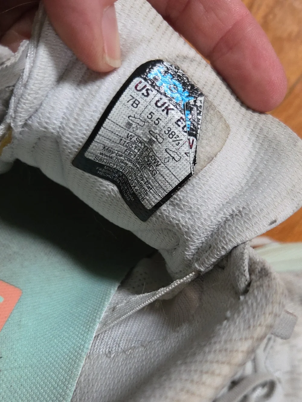 Worn Hoka Skyflow Running Shoes In Cosmic Grey
